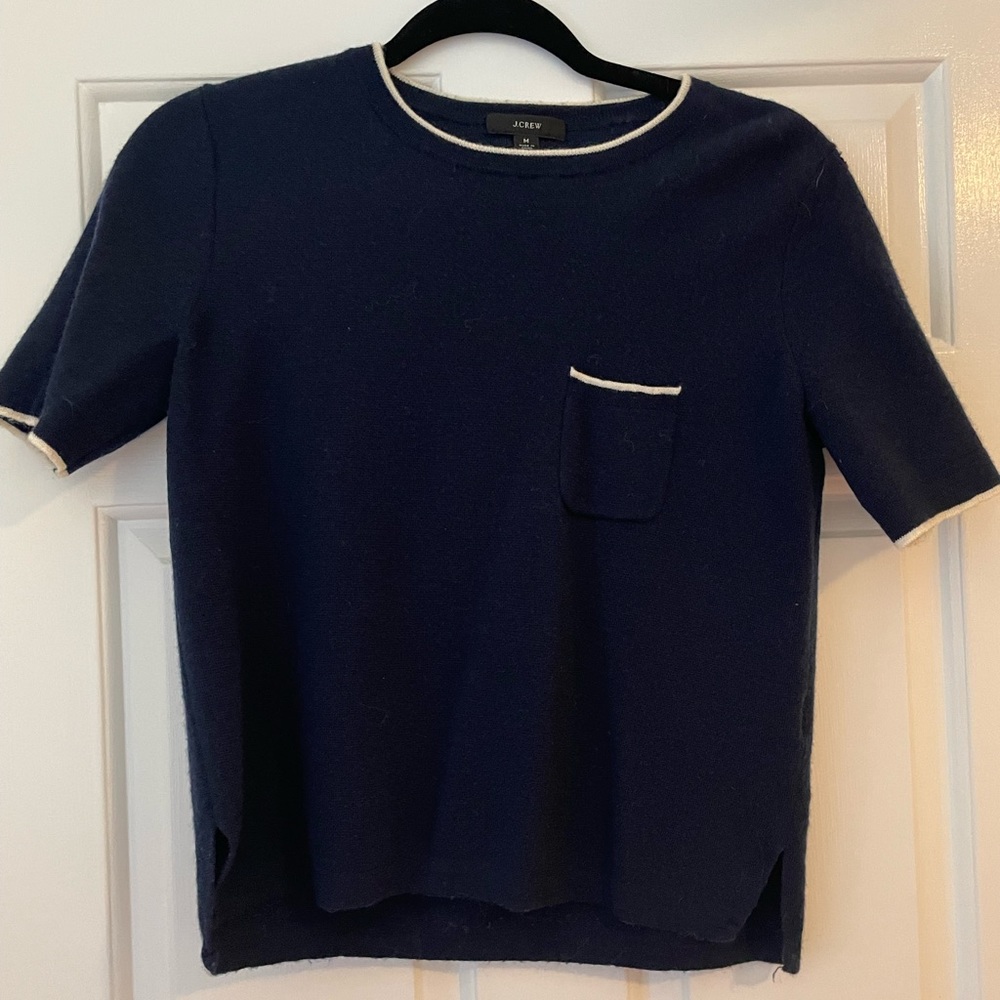 Short sleeve navy J. Crew sweater